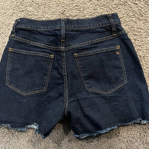 MADEWELL High Rise Denim Cut Off Shorts - Dark Wash - EUC - Size 26 - Picture 5 of 10